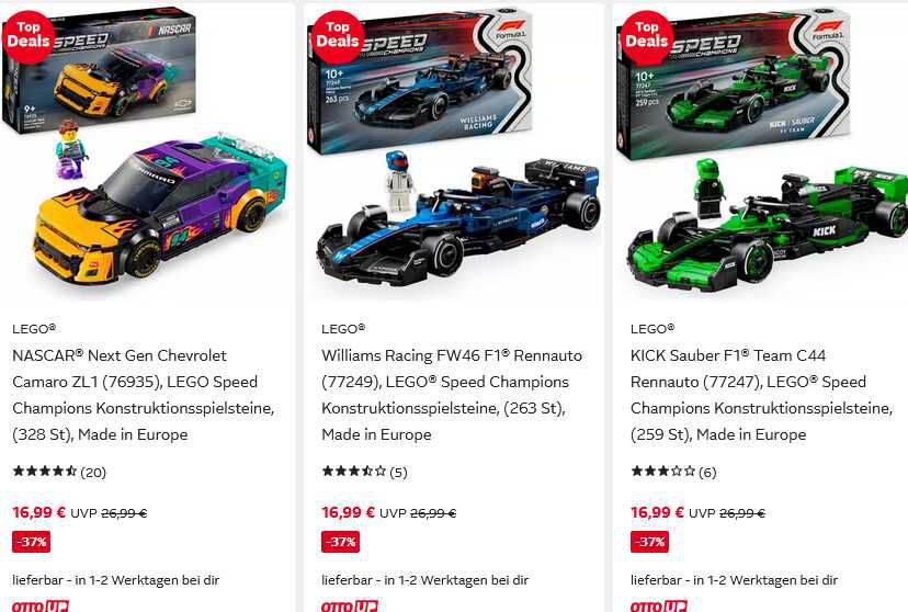 7 Lego F1 Speed Champions für je 16,99€ statt  20€