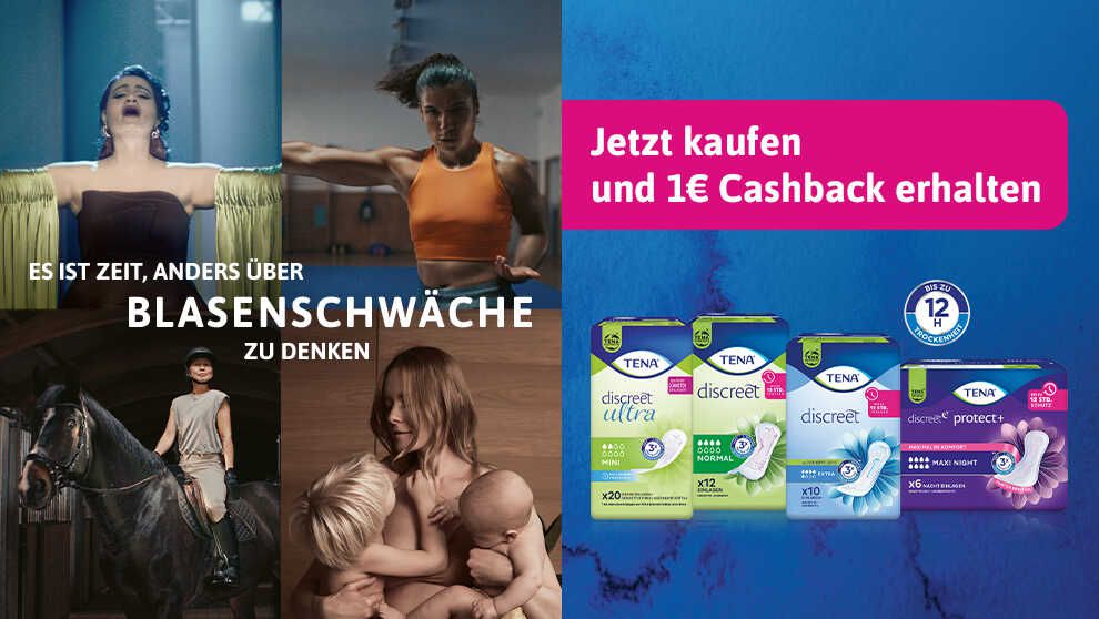 1,00€ Cashback TENA Discreet Range