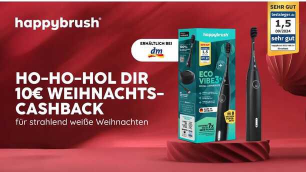 happybrush Eco Vibe 3+ Schallzahnbürste € 10,00 Cashback