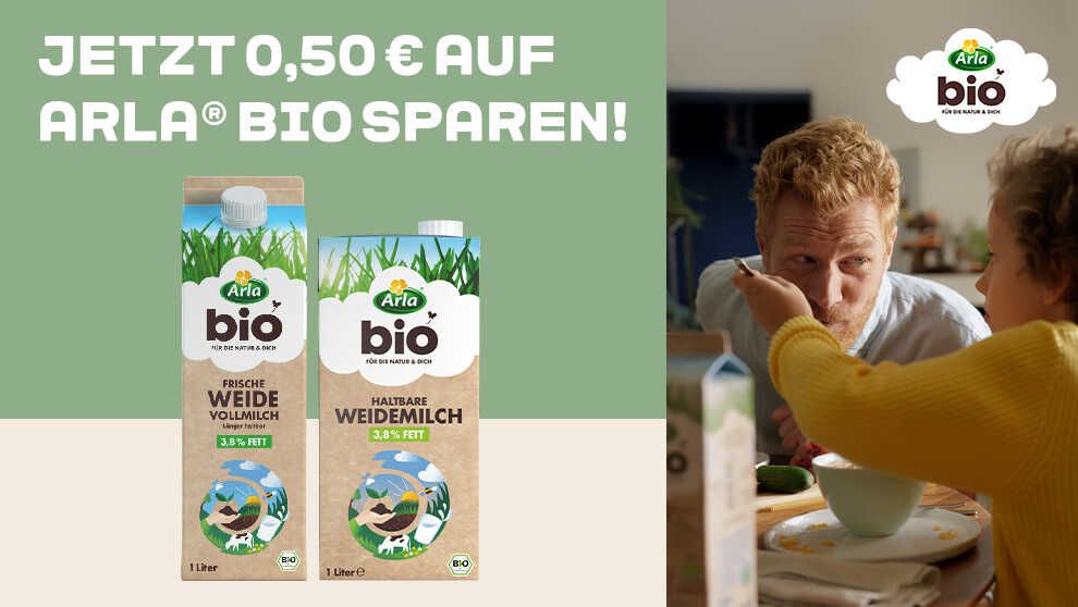 0,50€ Cashback Arla Bio Weidemilch 0,50€ Cashback Arla Bio Weidemilch