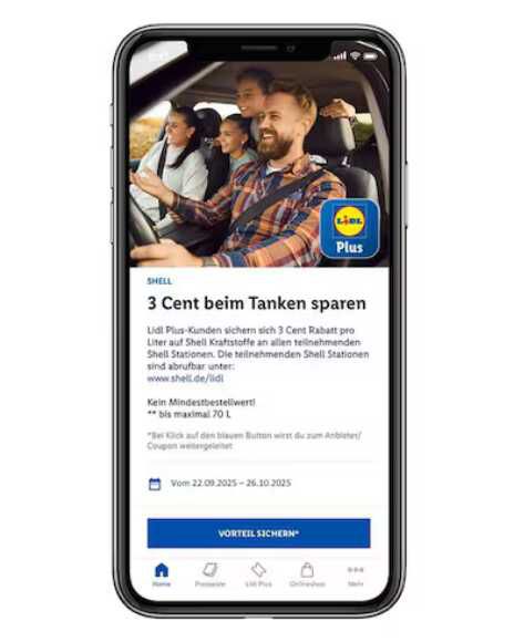 LIDL App: Tanken zum LIDL Preis beim Tanken 3 Cent pro Liter sparen – gültig bis 26.10.2025.