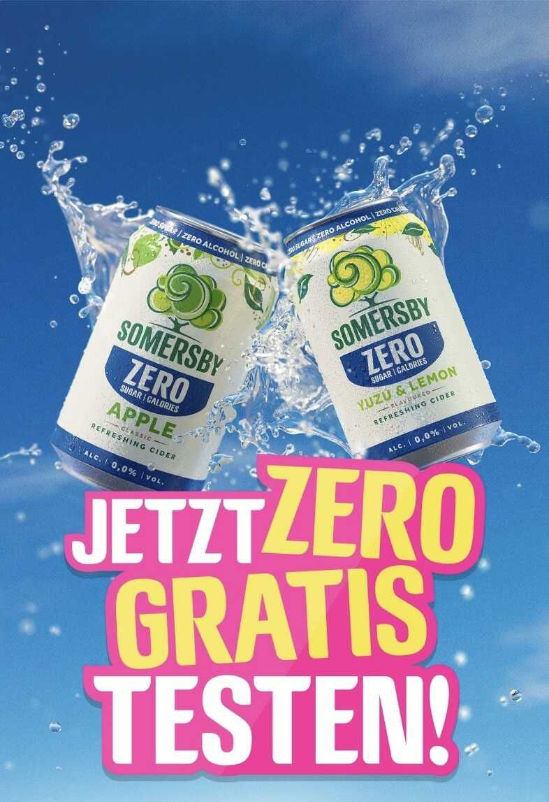 Somersby Zero gratis testen (Apple & Yuzu Lemon) – bis 04.05.2025
