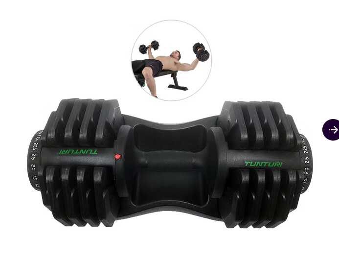 Tunturi Selector Hantel – einstellbar 2,5 kg bis 25 kg 168,90€ statt 199€