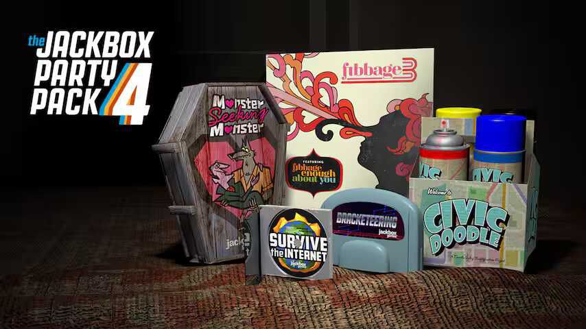 Jackbox Party Pack 4  Jetzt kostenlos, bis zum 11. Dez. um 17:00 Ein geheimnisvolles Spiel