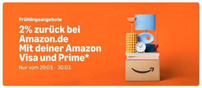 Amazon Kreditkarte am 29. und 30.03 2% Cashback