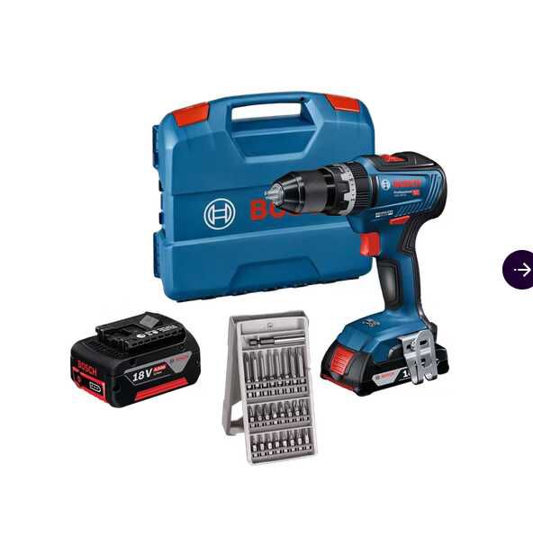 Bosch Professional GSB 18V-55 BL Akku-Schlagbohrschrauber mit 1x 4Ah und 1x 2Ah Akkus + Bitset im Koffer 175,90€ statt 230€ Bosch Professional GSB 18V 55 BL Akku Schlagbohrschrauber mit 1x 4Ah und 1x 2Ah Akkus + Bitset im Koffer 175,90€ statt 230€