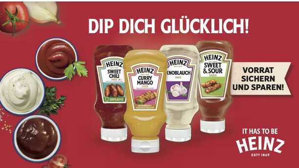 Heinz Feinkostsaucen 220ml € 0,50 Cashback Heinz Feinkostsaucen 220ml € 0,50 Cashback