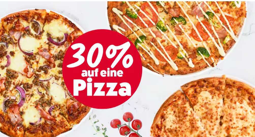 Dominos 30% Rabatt auf eine Pizza, mehrfach anwendbar [MBW 10€]
