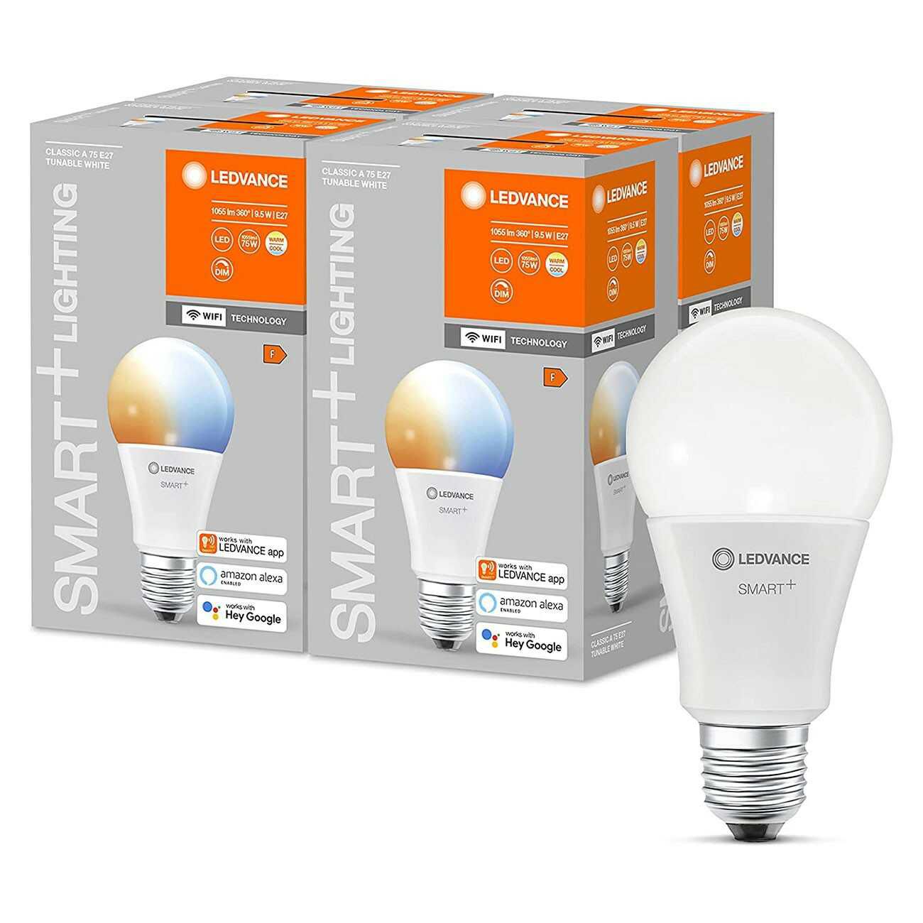 4 x Ledvance Smart+ 9,5W = 75W E27  9,99€ statt 59,96€ 4 x Ledvance Smart+ 9,5W = 75W E27  9,99€ statt 59,96€