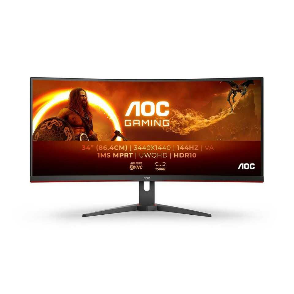 AOC CU34G2XE/BK Gaming Monitor   Curved, WQHD, 144 Hz 233,99€ statt  259€