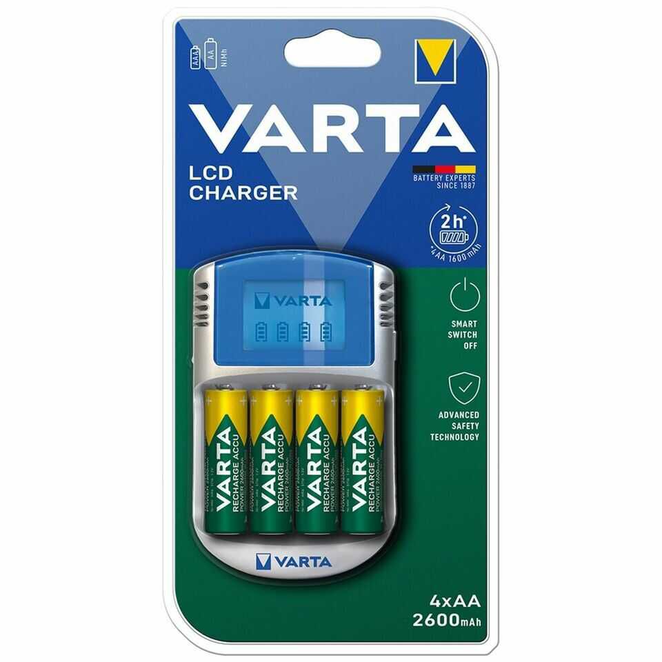 Varta LCD Battery Charger   Batterieladegerät mit 4x AA Akkus 2600mAh 14,99€ statt  25,99€