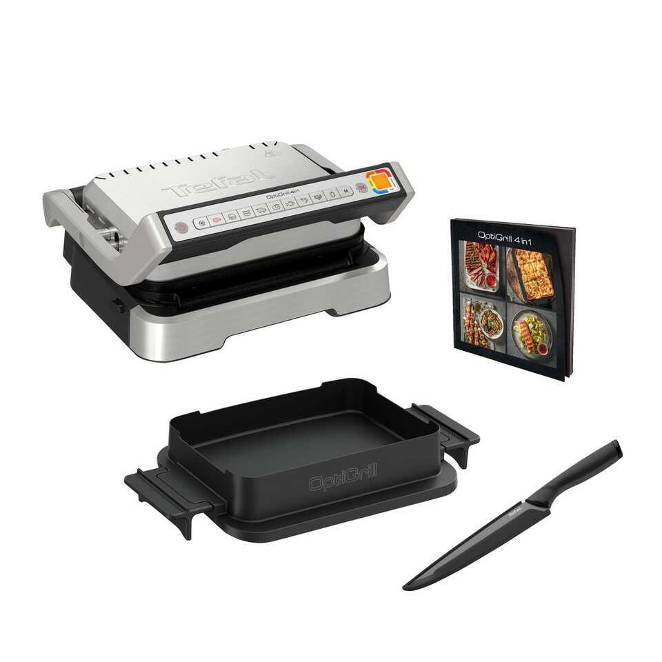 TEFAL GC774D OptiGrill 4 in 1 Kontaktgrill inkl. Backschale, Fleischmesser, Rezeptbuch 156,60€ statt  179€