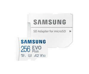 SAMSUNG EVO Plus, Micro SDXC Speicherkarte, 256 GB, 130 MB/s für 14,99€ PVG 22,00€