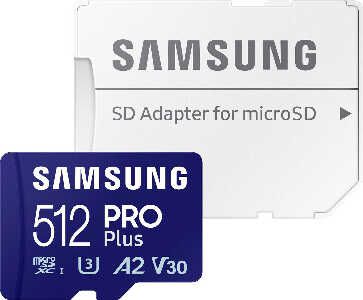 Samsung PRO Plus microSD Karte + SD Adapter 512GB für 34,99€ statt 45€
