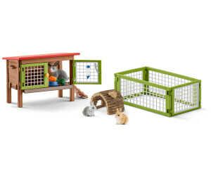 schleich 42420 FARM WORLD Kaninchenstall, 16 Teile Spielset mit 3 Kaninchen Tierfiguren für 17,37€ PVG 20,49€