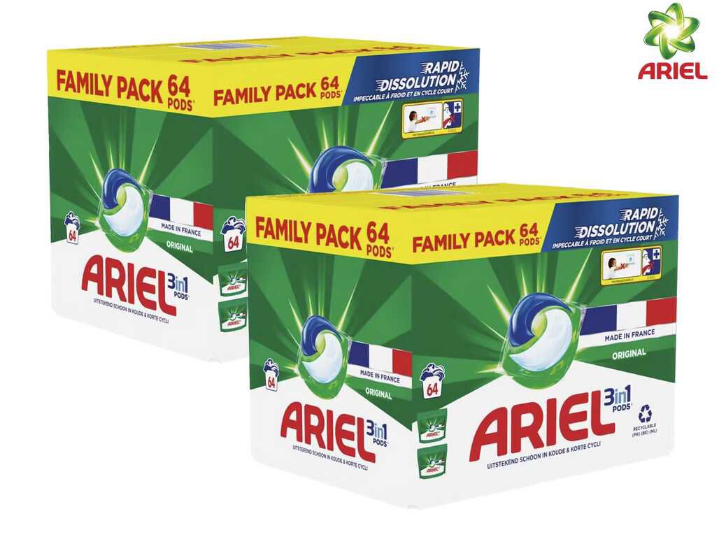 128Tabs Ariel All in One Waschmittel Pods 3in1 Family Pack38,90€  statt 51,98€
