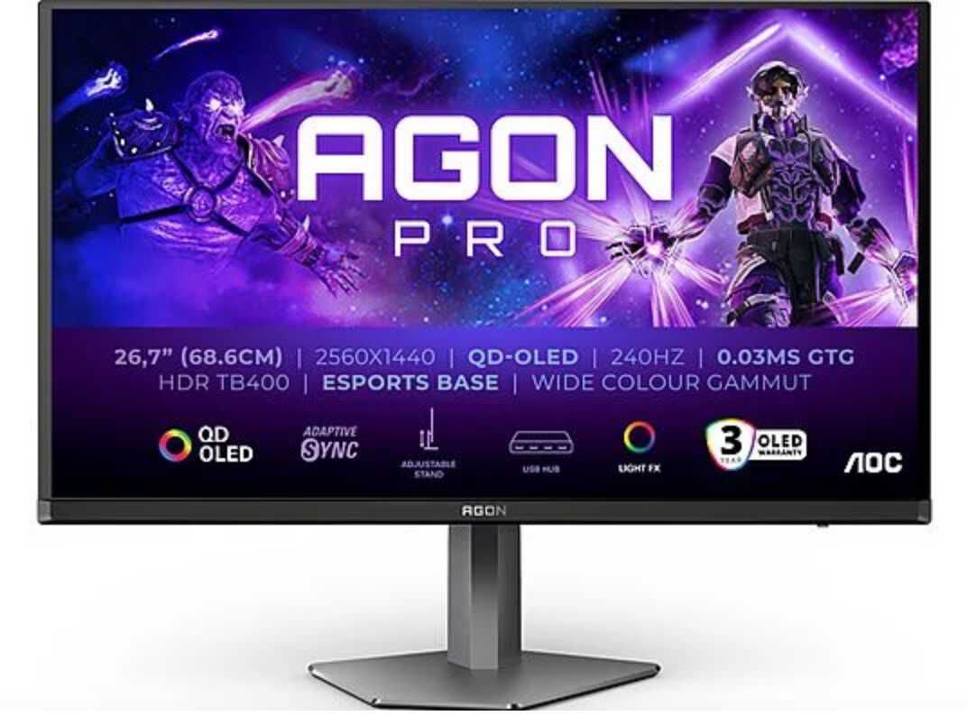 AOC AGON PRO AG276QZD2 26,7 Zoll QHD Gaming Monitor 499€ statt 553,52€