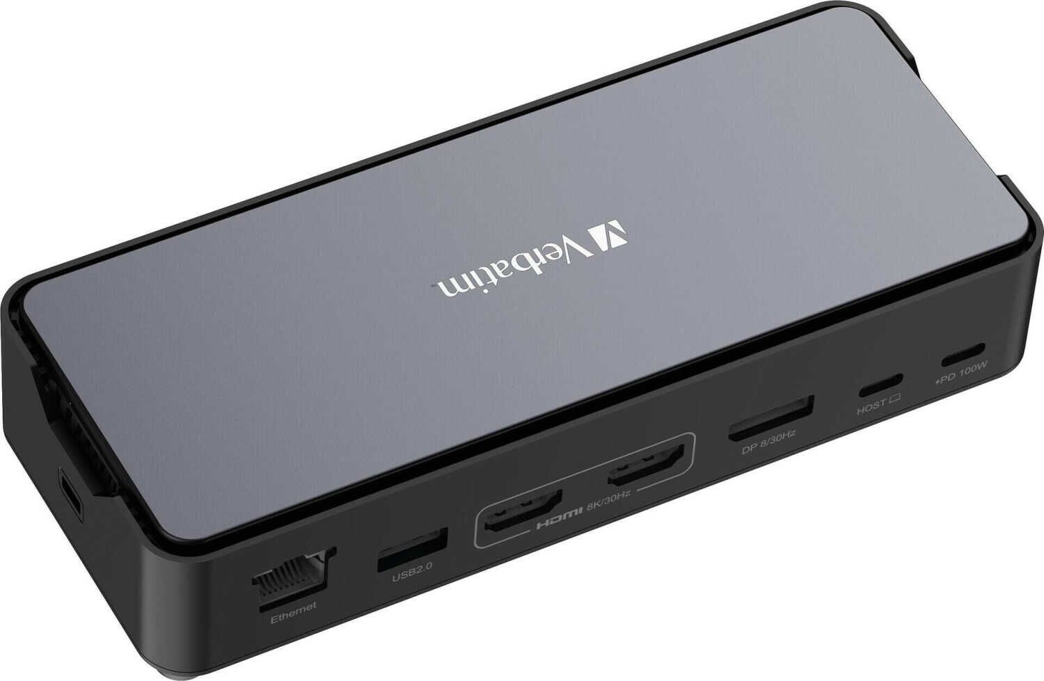 Verbatim 32174 USB C Pro Dockingstation | 15 Anschlüsse | 256 GB SSD