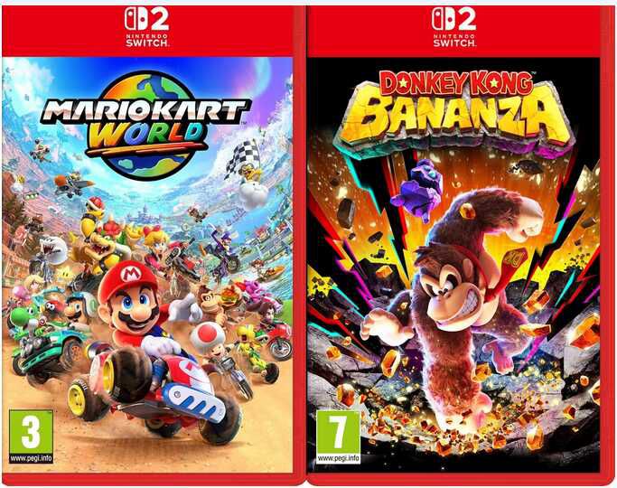 Mario Kart World + Donkey Kong Bananza (Physische Version) 104,80€ statt  123,85€
