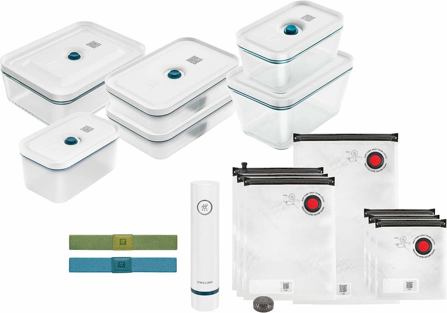ZWILLING Fresh & Save Vakuum Starterset für Lebensmittel, Glas, 16 teilig 104,99€ statt  119€