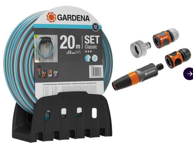 Gardena Wandschlauchhalter mit Schlauch 18005 20 30,90€ statt  37,99€