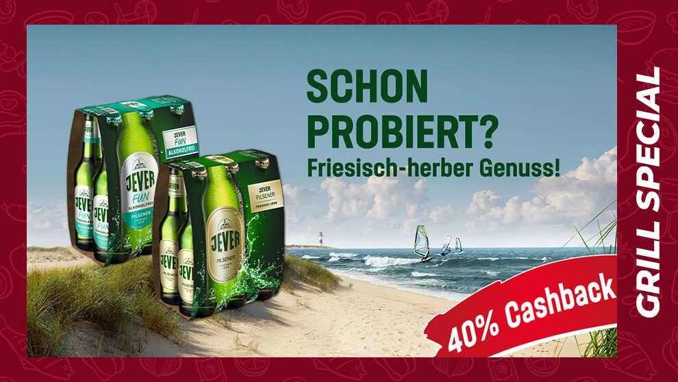 40% Cashback Jever Pilsener + Jever Fun Sixpack