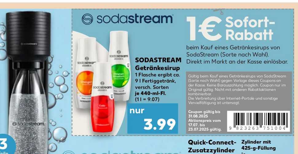 SodaStream Sirup für 2,99€ bei Kaufland (Bundesweit) 2,99€ statt  4,99€