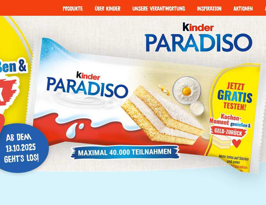 [Ab 13.10.] kinder Paradiso (4er Pack) gratis testen