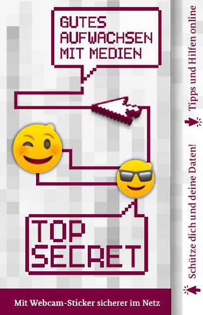 KOSTENLOS: Webcamsticker Karte „TOP SECRET“ Stylische Sticker zum Abdecken deiner Webcam