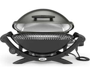 Weber Q2400 Elekrogrill mit Seitentischen, 54 x 39cm Grillfäche, portable, 2 geteilter porzellanemaillierter Guss Grillrost  Für 379,00€ PVG 509,00€ 