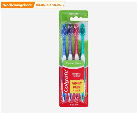 Colgate Zahnbürsten 4er Pack Medium [Offline bei Action] 1,59€ statt 2,64€