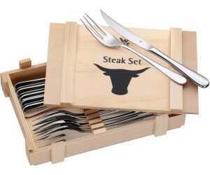 WMF Steakbesteck (12 tlg), 6 Personen, Cromargan® Edelstahl Rostfrei 18/10, inkl. Holzkiste für 18,75€ PVG 28,94€