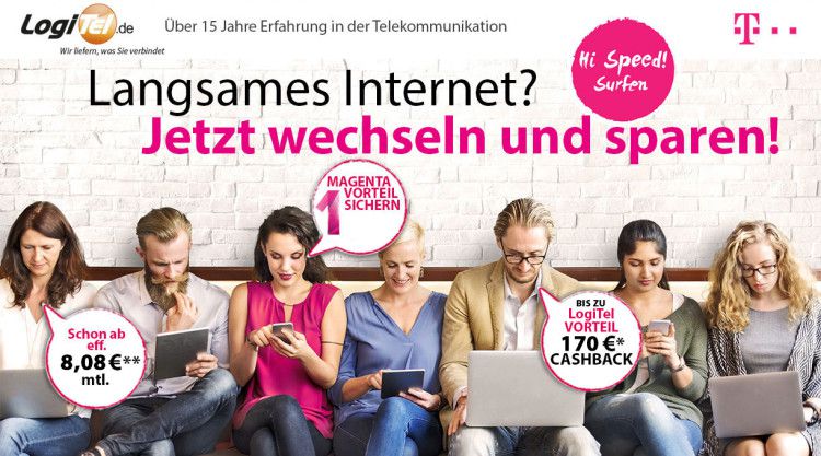 Telekom DSL Tarife   Festnetz-Flat ab 8€ mtl. (dank bis zu 170€ Cashback)