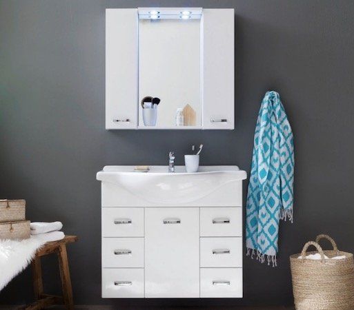 Trendteam Aqua - 2-teiliges Badezimmer-Set inkl. Keramik-Waschbecken