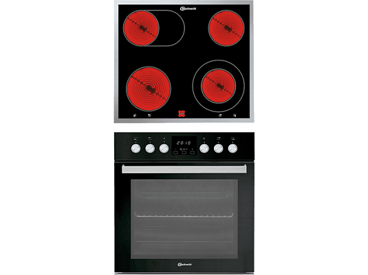 Bauknecht Backofen Heko Black 700 H BAUKNECHT HEKO BLACK 700 H Herdset (Hydrolyse-Reinigungsfunktion, 4