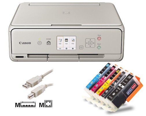 Canon Pixma TS5053 Tintenstrahl-Drucker mit 5 kompatiblen Patronen für 52,90€ (statt 74€)
