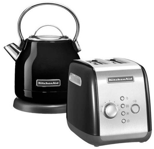 KitchenAid FrühstücksSet in Rot oder Schwarz (Toaster + Wasserkocher