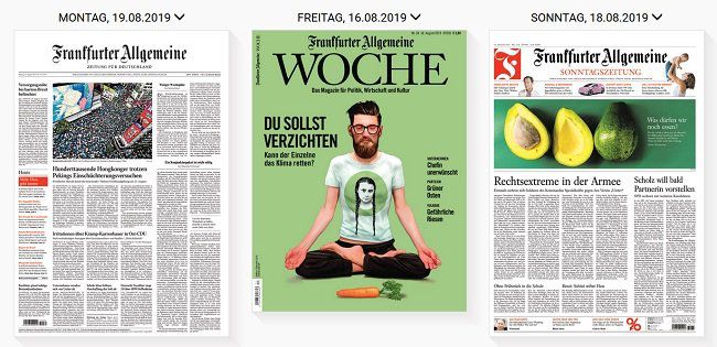 Heute FAZ kostenlos als ePaper