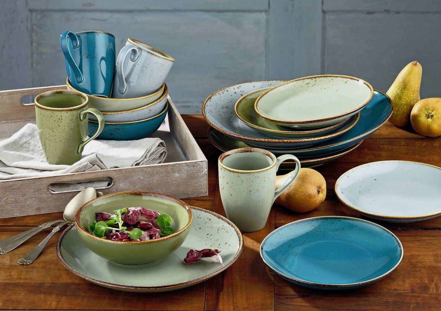CreaTable Dessertteller Nature Collection in Farbe Green glänzend