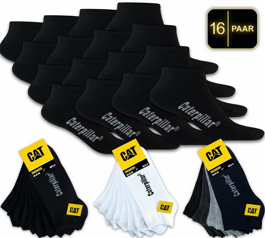 CAT CATERPILLAR Herren Sneaker Socken 16er Pack für 27,90€ (statt 35€)