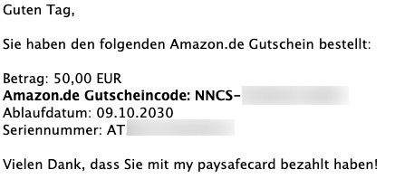 *Gutscheine treffen ein* 50€ geschenkt beim Kauf einer 50€ Paysafecard (z.B. für Zalando Guthaben)