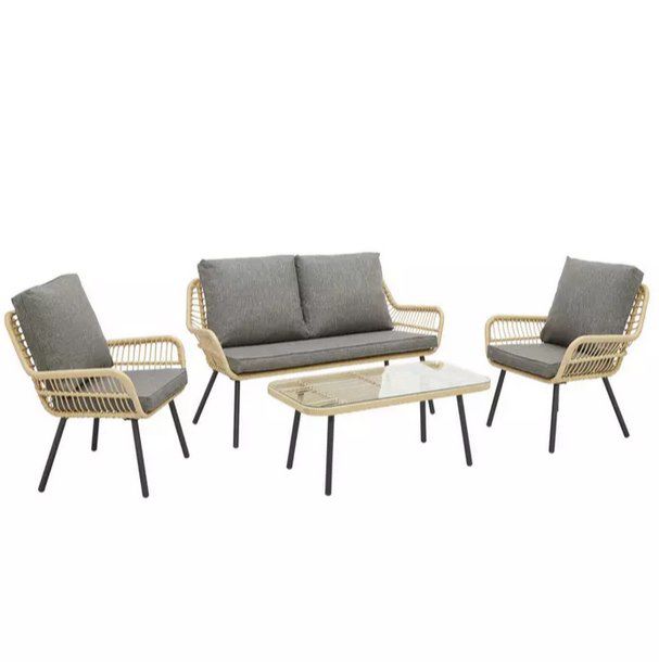 Bessagi Garden Loungegarnitur "Enno" inkl. Auflagen & Kissen für 349,30