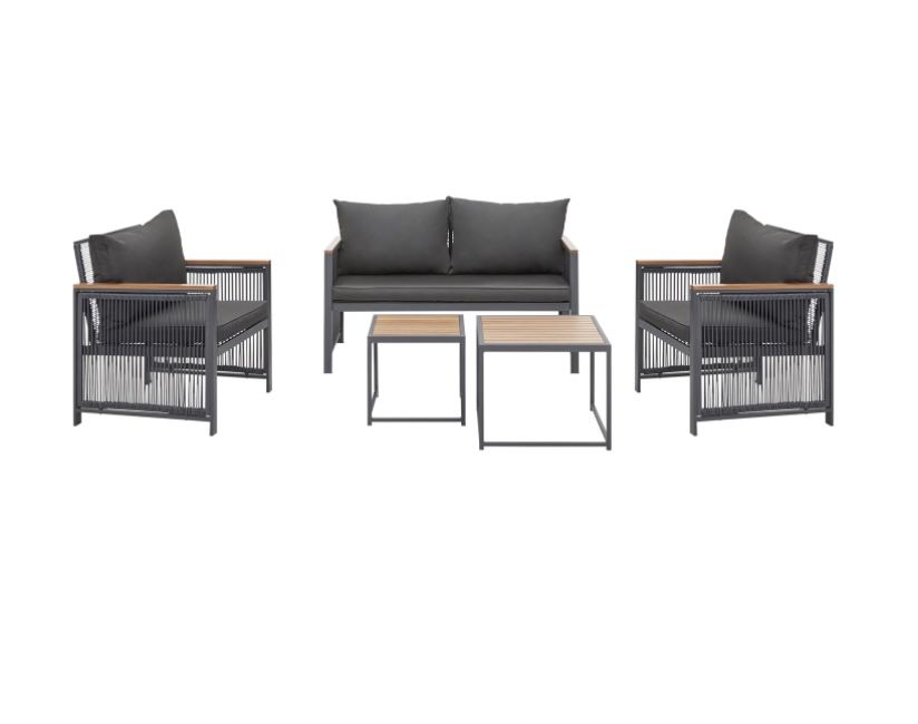Bessagi Garden Loungegarnitur "Michelle" in Dunkelgrau für 374,25