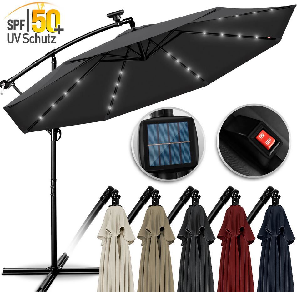 tillvex Ampel Sonnenschirme Ø 3m Solar LED Beleuchtung für je 64,99