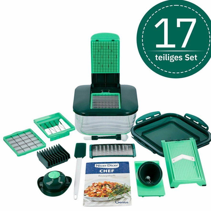 Nicer Dicer Fusion Julietti incl. gratis raspinzetstukken en Nicer Twist (set 34-delig