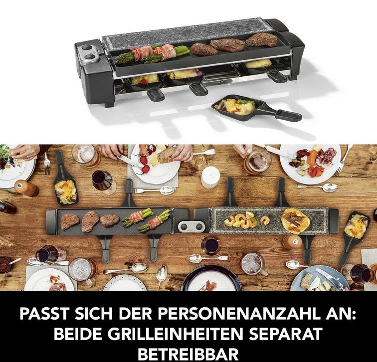 Maxxmee Raclette Grill Für 8 Personen MAXXMEE schwenkbarer Raclette Grill max 8 Personen für 64,99€ (statt 75€)