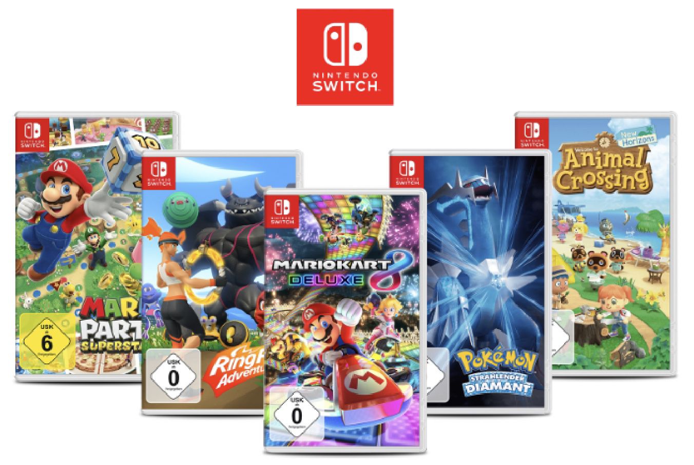 🔥 3 für 2 Nintendo Switch SpieleAktion z.B. Mario Kart + Mario Party + Ring Fit für 102,90