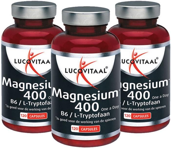 3x Lucovitaal Magnesiumkapseln mit Vitamin B6 und LTryptophan 400 mg