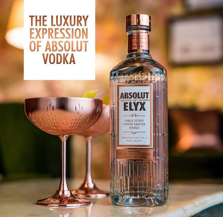 Absolut Elyx - Per Hand destillierter Luxus-Vodka aus Schweden, 0,7l ...