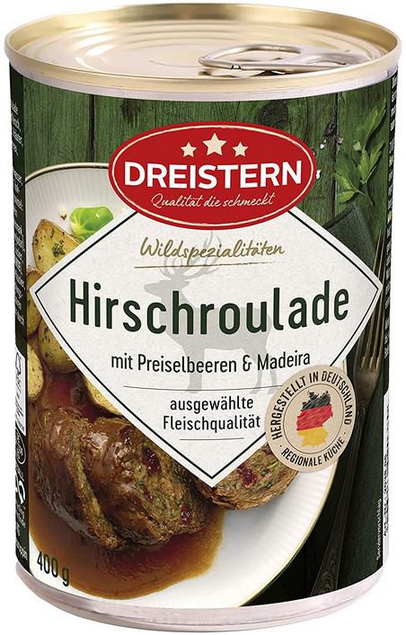 Dreistern Hirschroulade mit Preiselbeeren und Madeira, 400 g ab 3,91 ...